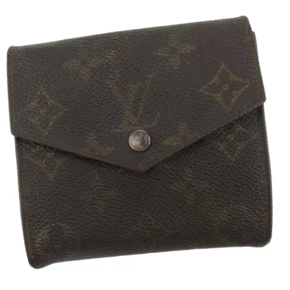 Louis Vuitton W Hook Wallet Monogram Beige Monogram Canvas Authentic Used